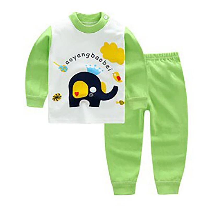 Детская футболка с длинными рукавами и штаны 2 шт. Повседневная Хлопковая пижама