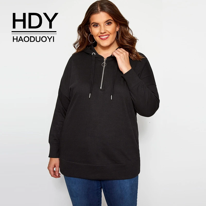HDY Haoduoyi 2019 Новая модная Осенняя простая однотонная Толстовка большого размера с