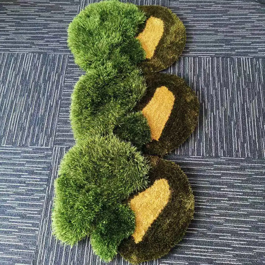 

Small lovely shaggy mat Green forest moss carpet children room handmade area rug decorative creative floor mat