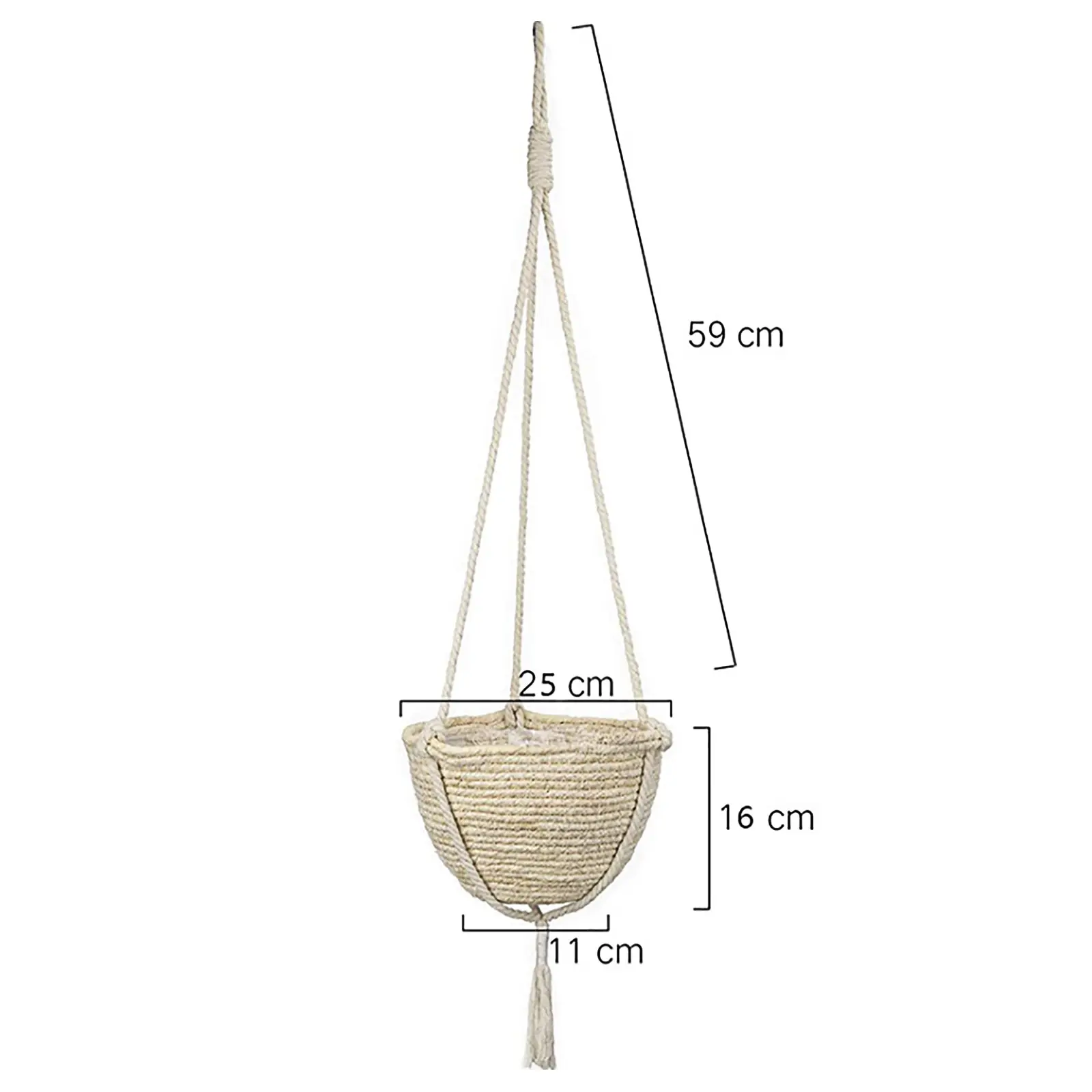 Подвесная джутовая вешалка для садовых растений плетеная подвесная домашнее
