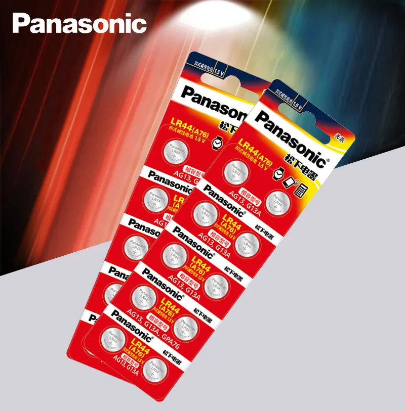 Panasonic 20 шт. 1 5 в Кнопочная батарея lr44 литиевые монетные батареи A76 AG13 G13A LR44 LR1154 357A SR44