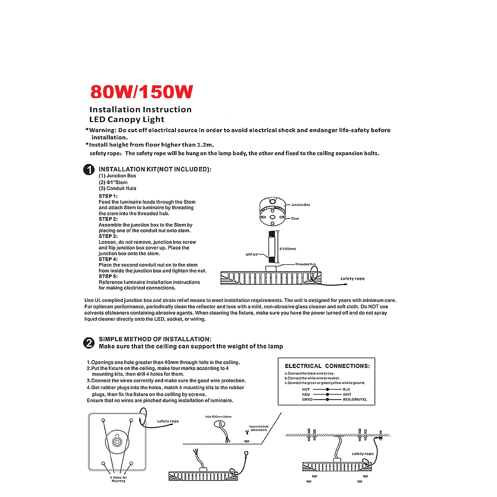 Светодиодный светильник для АЗС 5 шт. 150 Вт высокая яркость наружный с навесом ETL и