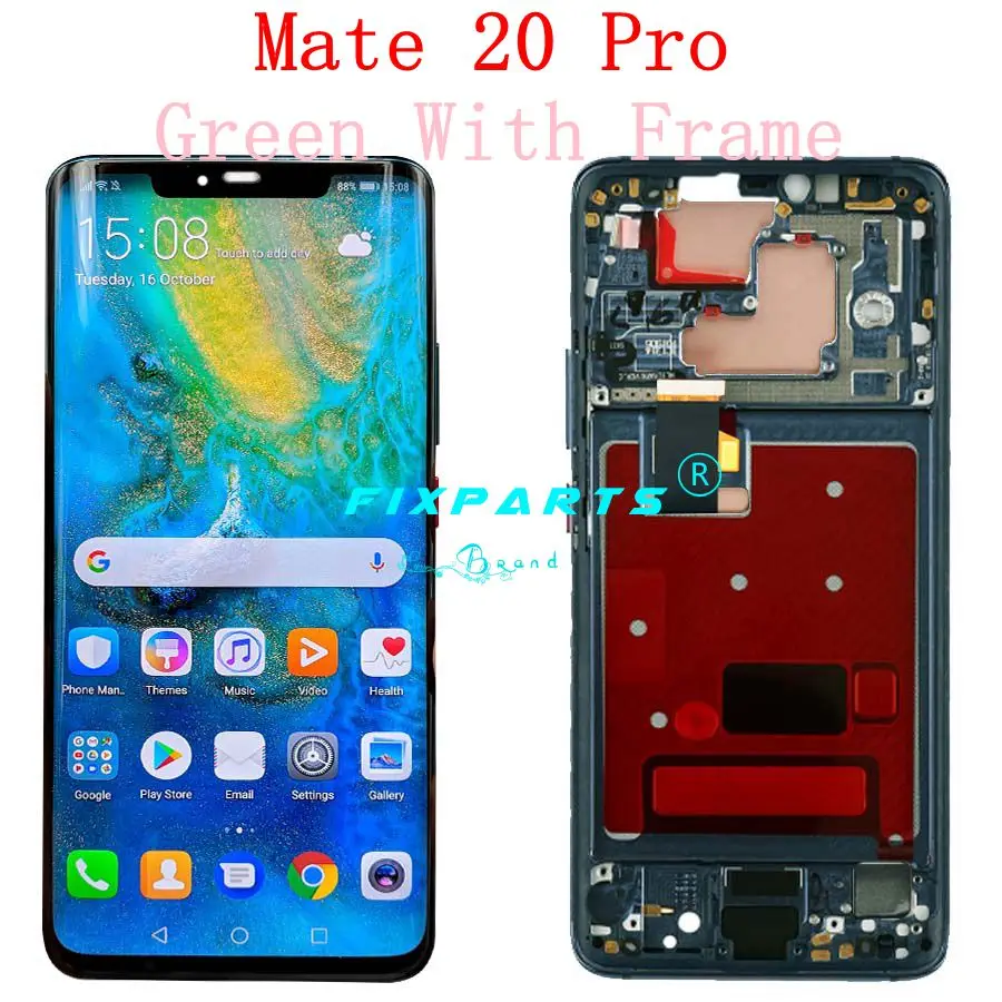 Дисплей huawei mate 20 Pro lcd дисплей кодирующий преобразователь сенсорного экрана в сборе ремонт huawei mate 20 lcd mate 20 Pro экран - Цвет: GreenFrame(20 Pro)
