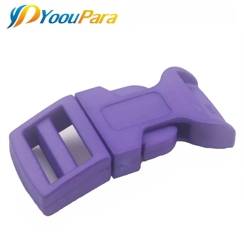 Purple 25 шт. 15 мм 5/8 ''пластиковые разноцветные боковые регулировочные пряжки для Паракорд, браслет выживания ошейник для собак ремни лямки - Цвет: Purple