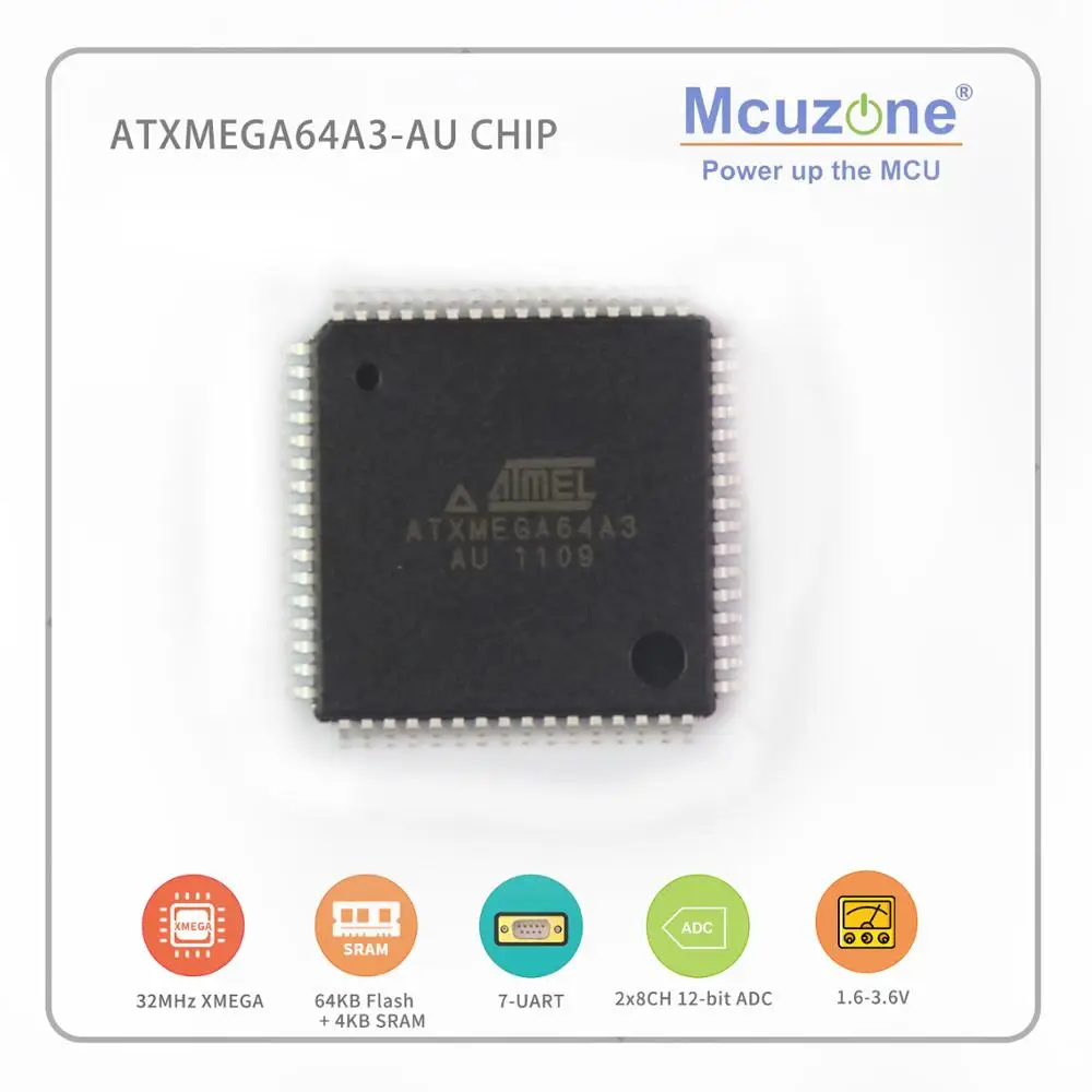 Чип atxmega64a3 au uart AVR ATMEL xmega64A3 64A3 atxmega64 A3 |