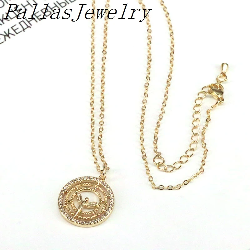 

10Pcs Charm Angel Wings Pendant Necklace Copper Cubic Zirconia Gold Chain Necklace Jewelry Gift For Women
