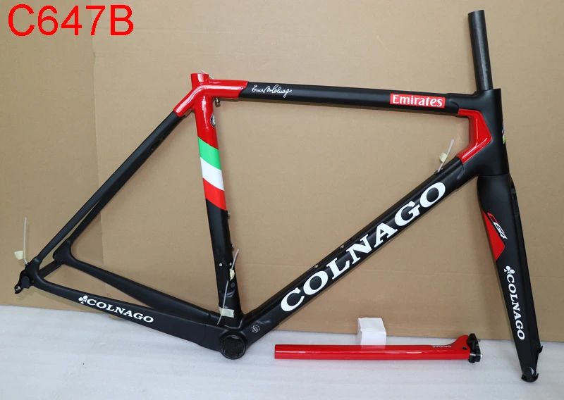 C649 Colnago C64 углеродная рама для T1100 углеродистая рама для дорожного велосипеда глянцевое покрытие черного и красного цвета с белым наклейка