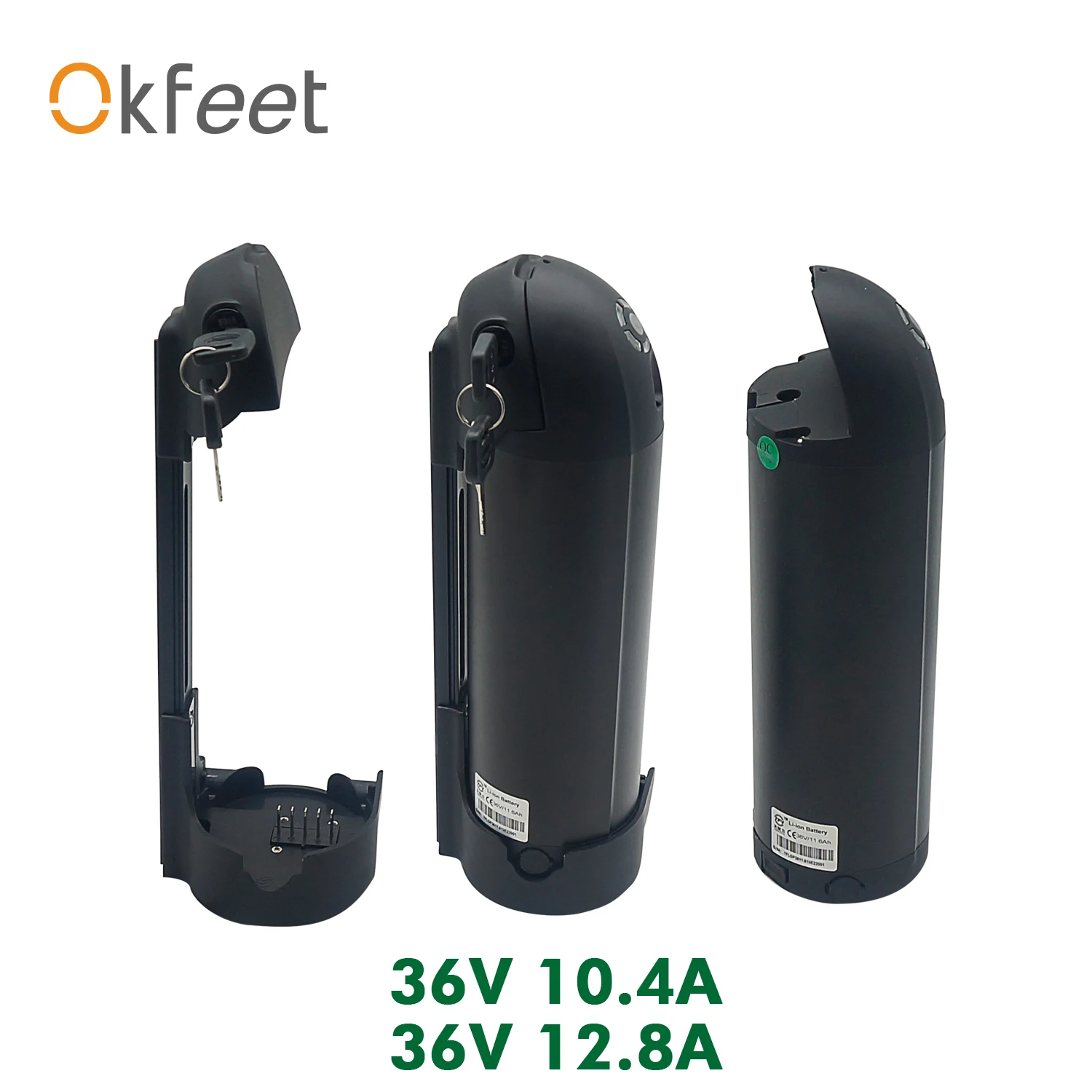 Электрическая велосипедная батарея Okfeet HaiYangDongChe 36V 10.4Ah 12.8Ah LG Down Ebike трубчатая