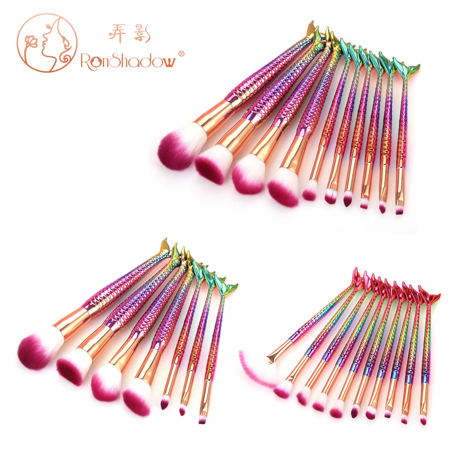 Красота Макияж Кисти Набор инструментов Русалка рыбий хвост макияж кисти тени