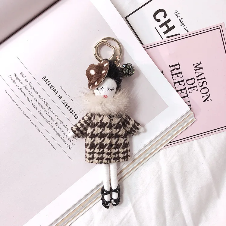 

High Quality Real Mink Fur Keychain Bag Pompom Bag Charm KeyRing Luxury Car Jewelry Pendant Girlfriend Gift Luxury Keychain