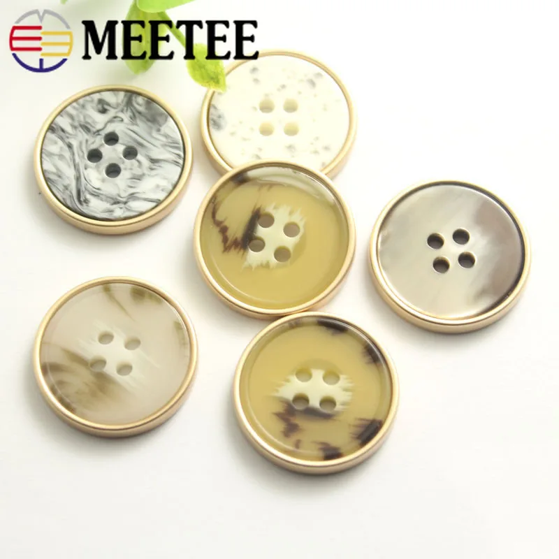 10 шт. Модный женский костюм с металлическими пуговицами из смолы декоративная