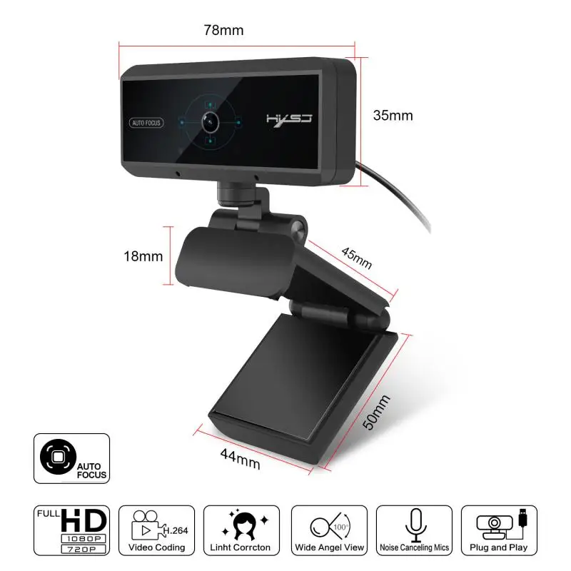2020 Новый 1080P HD Pro веб камера Автофокус Камера с Шум микрофон функциями снижения