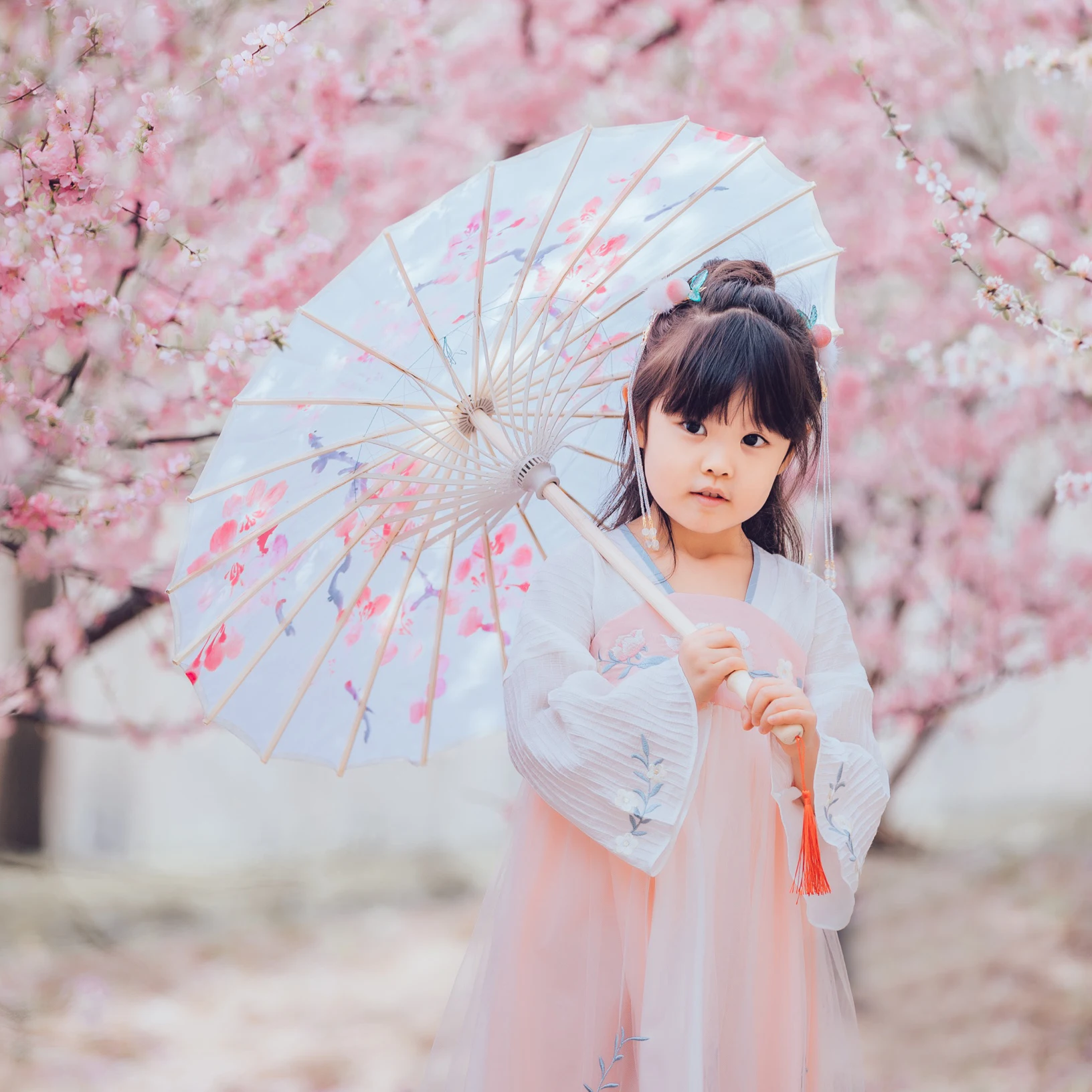 Детский мини-зонтик в китайском стиле Hanfu для фотосъемки девушек зонт древнего