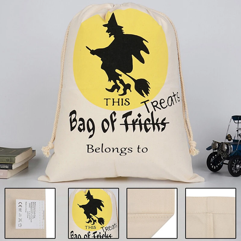 1 шт. Тыква Хэллоуин держатели паук трюки или лакомство Хлопок Холст сумка на