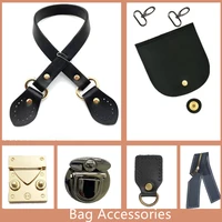 black diy handbags bag knitting bag leather bag with hardware strap handmade bottom bucket bag accessories parts