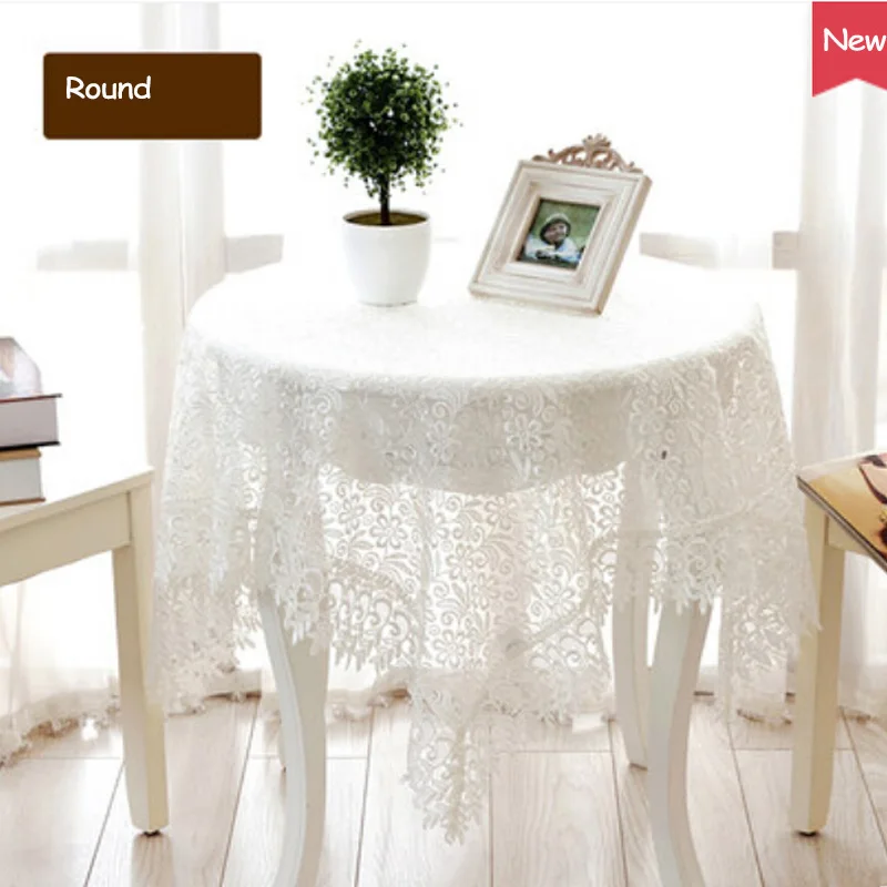 Скатерть с вышивкой в Европейском стиле кружевная прямоугольная круглая