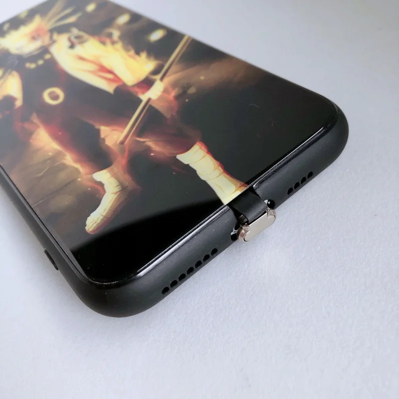 Японский аниме закаленный стеклянный чехол для телефона iPhone 6S 7 8PLUS XS MAX есть светодиодный роскошный стеклянный чехол для вспышки блестящий чехол для телефона