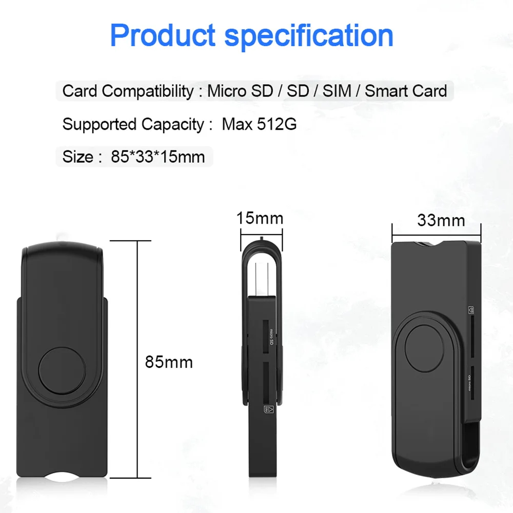 

for Windows 7 8 10 Linux OS, USB SIM smart card reader, for bank card IC / ID EMV SD TF MMC card reader USB-CCID ISO 7816
