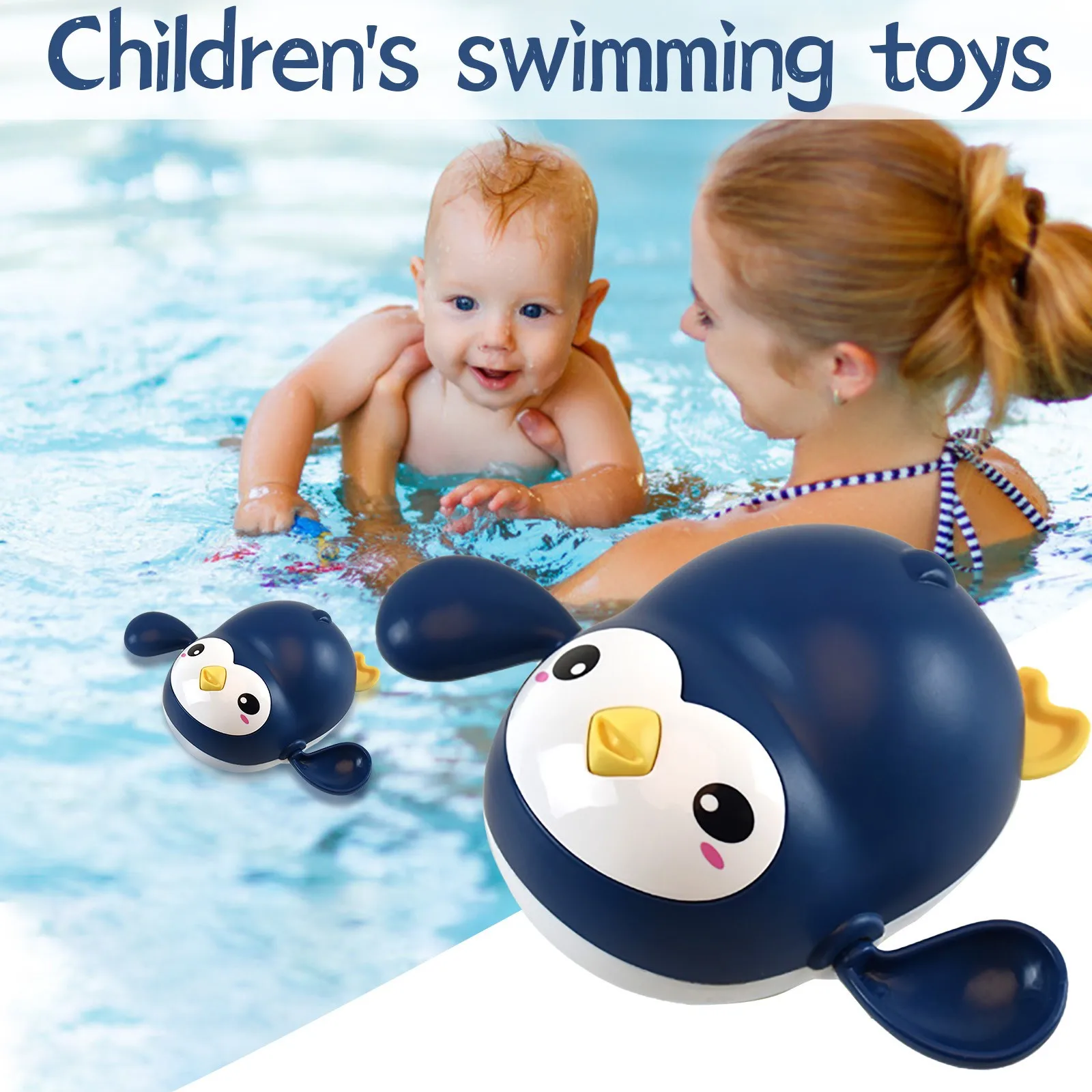 

Детские Игрушки для ванны с маленьким пингвином, детская игрушка для бассейна, милая заводная игрушка с маленьким пингвином, набор игрушек ...