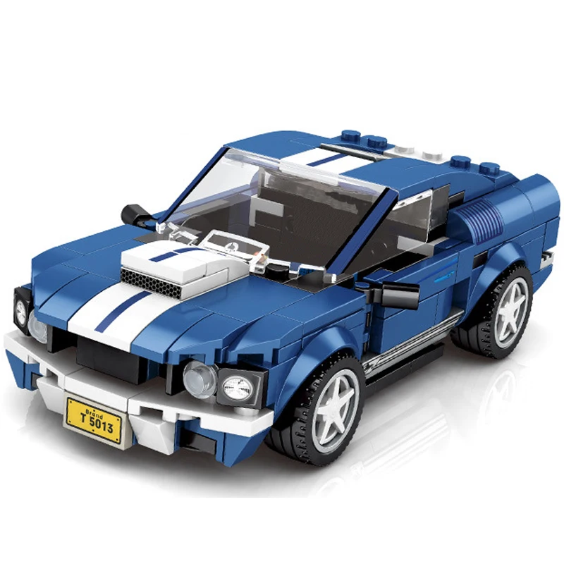 

Speed Champions Forded Mustang Racing Sports Car Vehicle Figures MOC DIY Building Blocks Sets Rally Racers Model Bricks Toys Kid