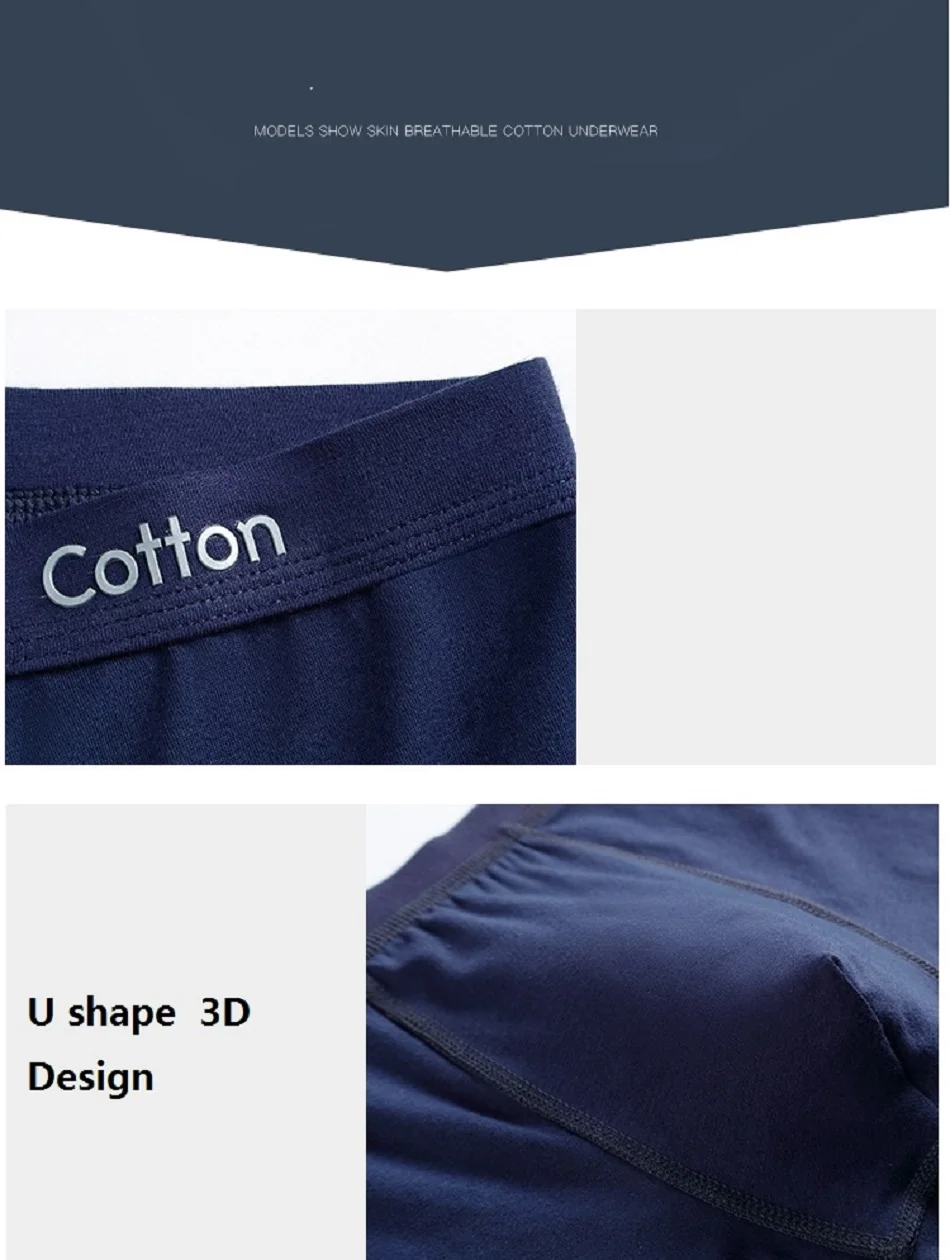 AAA хлопковые мужские трусы боксеры мужские хлопковые Para Hombre u-образные боксеры со средней талией однотонное нижнее белье для мужчин s Calsones Homme Bielizna