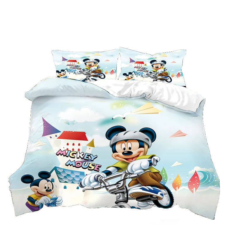 

Kiss Mickey Minnie Mouse duvet cover set for girls bedroom decor Wedding Bedding Single size duvet cover twin bed queen king 3pc
