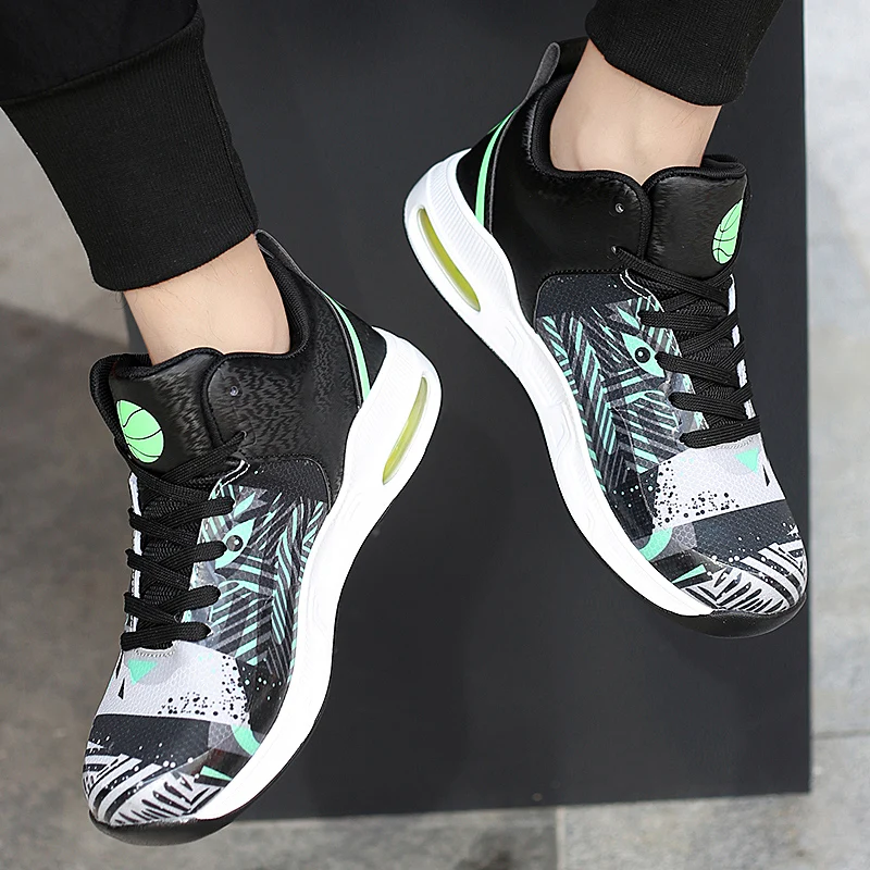 

Air cushion soft and comfortable high-top basketball shoes, cushioning air cushion lightweight sneakers