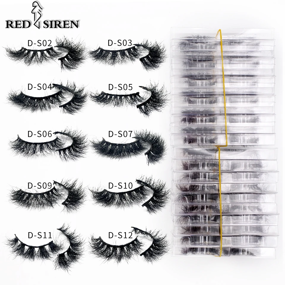 Kırmızı SIREN makyaj kirpik toptan ürünler 5-50 çift dağınık kıvırma kabarık doğal Lashes malzemeleri 3d vizon kirpiklere