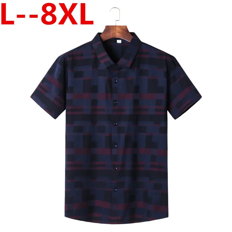 8XL 6XL 5XL Мужская рубашка мужские деловые повседневные рубашки Новое поступление