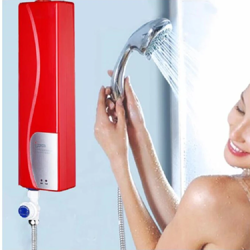 XM,Electric water heater Household Tankless Water Heater Instant Shower for Kitchen Bathroom Practical Double Shell Water Heater