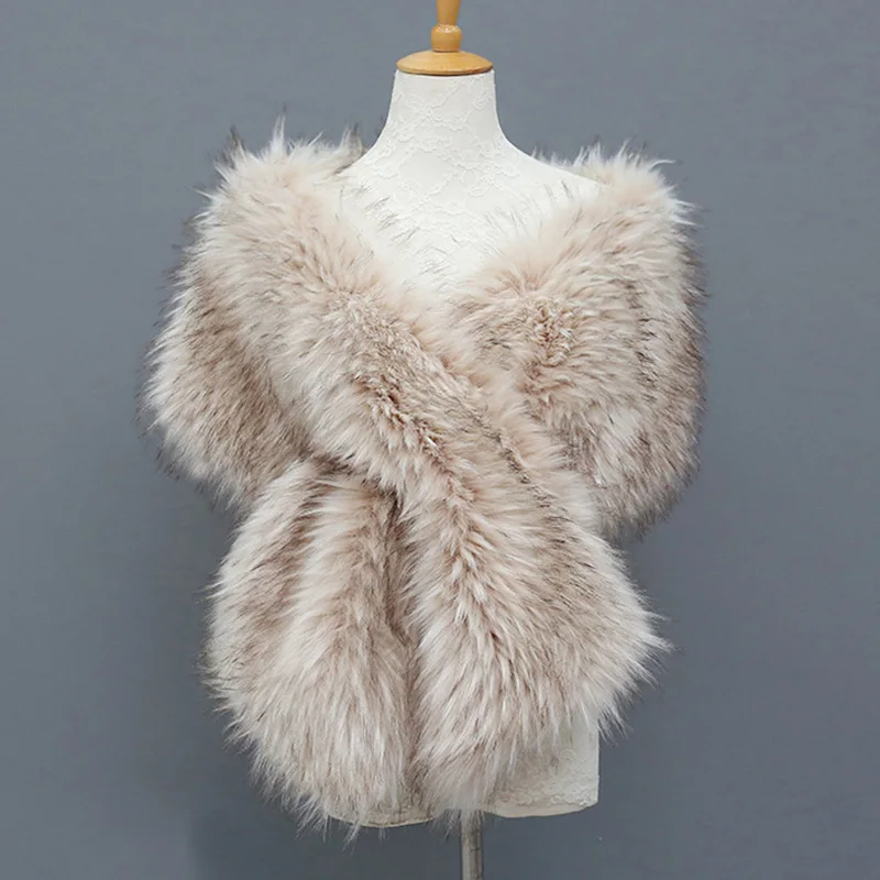 Модная новинка Женская осенне-зимняя шаль из искусственного меха шарфы и накидки