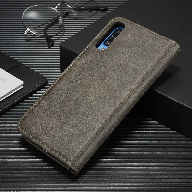 Откидной Чехол для samsung Galaxy A70 A50 A40 A30 A20 A10 Магнитный класса люкс из искусственной кожи Подставка бумажник съемный 2 в 1 карты Чехол