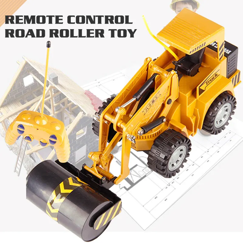 Road Roller 5CH 1:18 RC грузовик экскаватор бульдозер дорожный каток вырубная машина Pace автомобиль трактор модель инженерный автомобиль детские игрушки подарки - Цвет: Road Roller