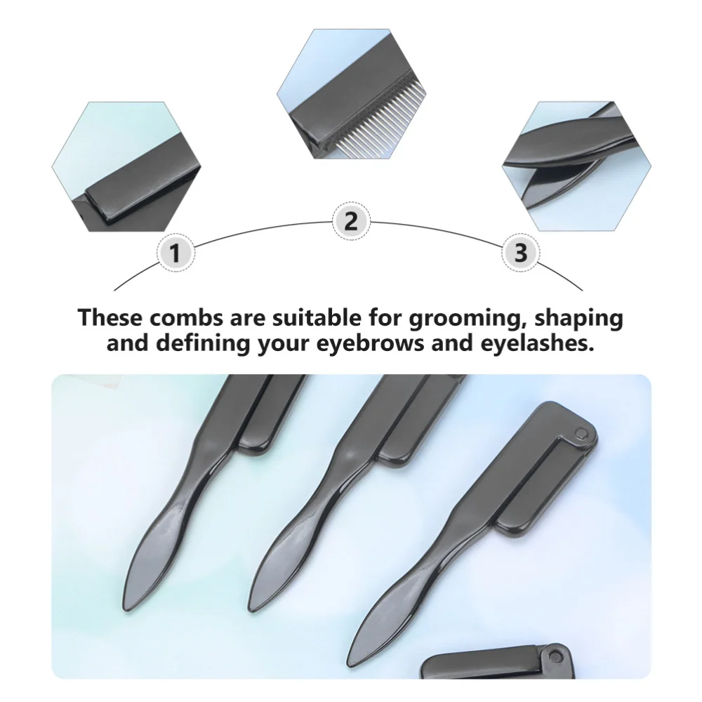 

2pcs Stainless Steel Combs Brushes Professional Folding Eyelash Combs
