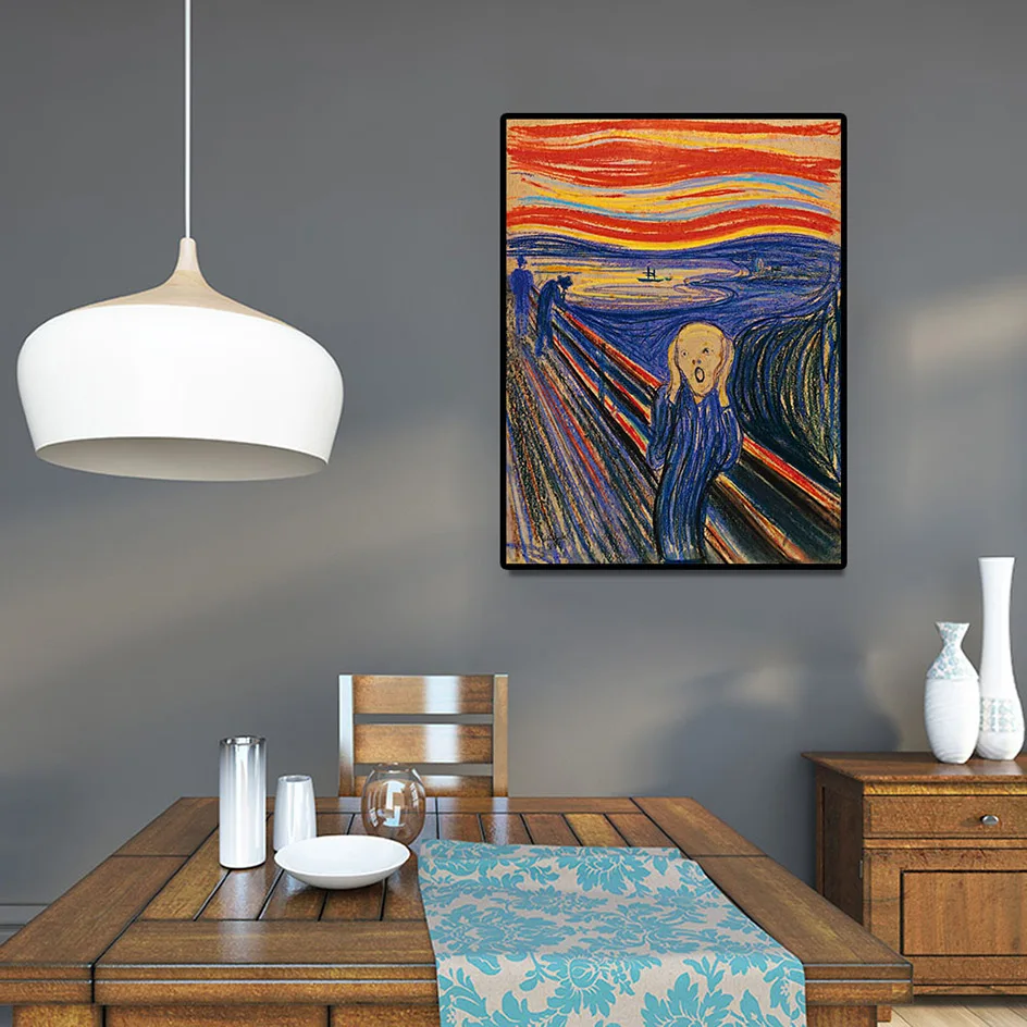 Картина на холсте Edvard Munch с изображением крика и классического искусства