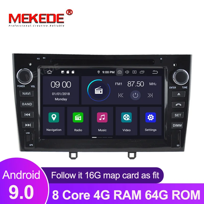 7 дюймов Android9.0 2 Din автомобильный DVD радио мультимедиа плеер gps навигации для peugeot 308
