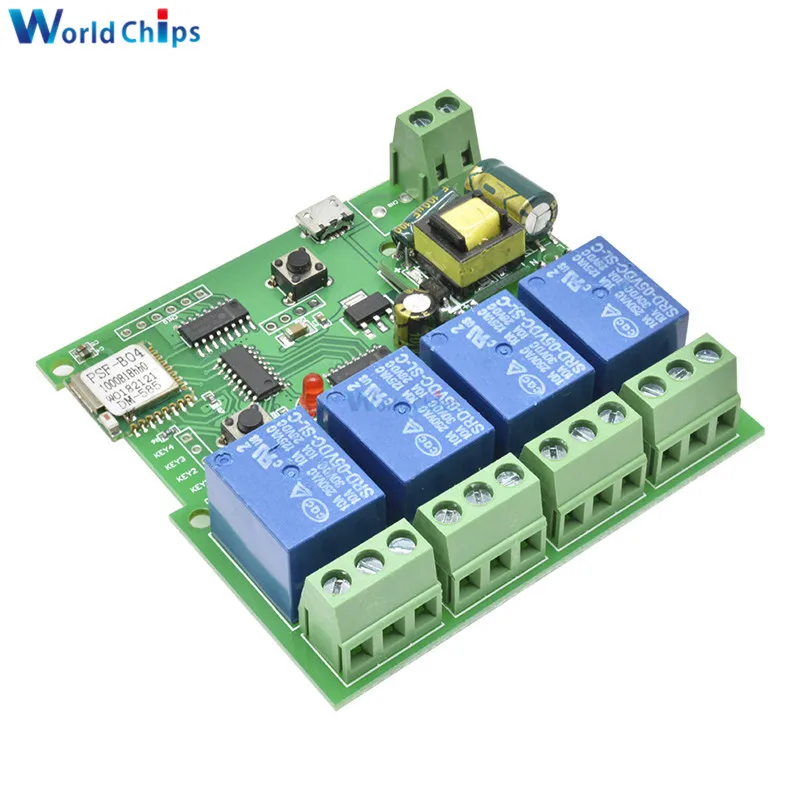 DC 12V 24V 220V DC 5 V-32 V 4 WiFi реле канала модуль Беспроводной дистанционного Управление переключатель пробежку с встроенной функцией спуска затвора с помощью приложения на телефоне для умного дома