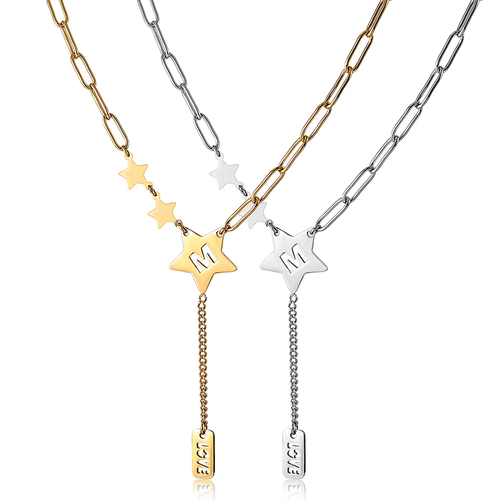 

Модное обручальное ожерелье FYSARA с покрытием звездой из нержавеющей стали для женщин ожерелья с подвесками из титановой стали
