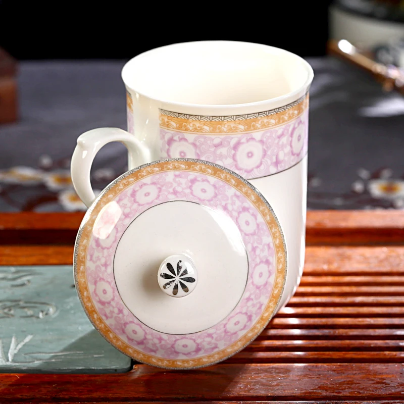 

Tea Cup Ceramic Office Cup Meeting Room Tea Cup With Cover Water Cup Hotel Tea Cup Can Be Customized Logo