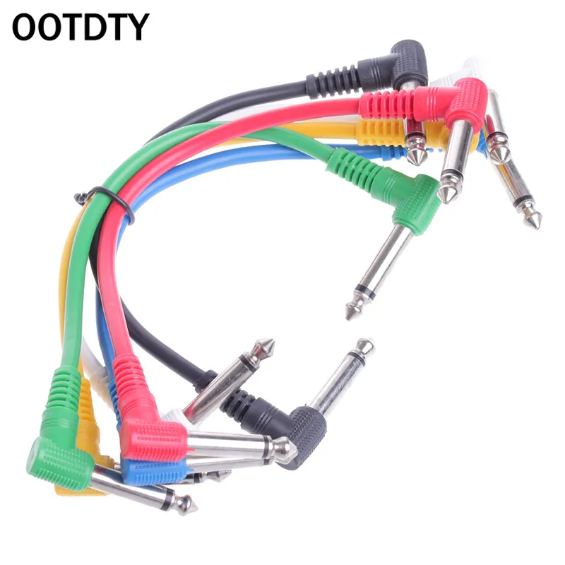 OOTDTY 6 шт./компл. красочные угловой разъем аудио кабель провода соединительные