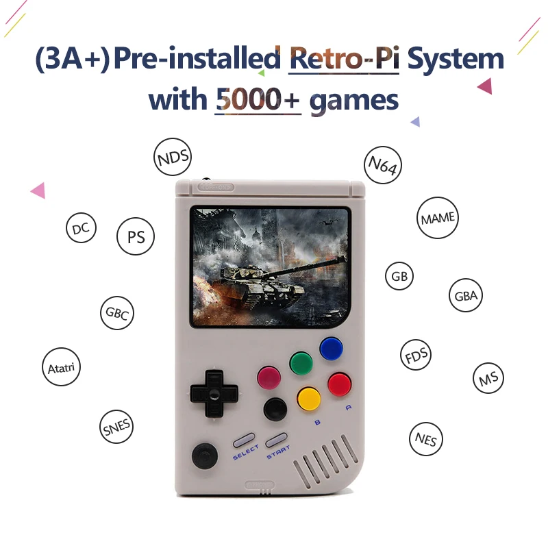 Ретро игровая консоль LCL-Pi Boy для Game Raspberry Pi 3A + портативная ручная Игровая