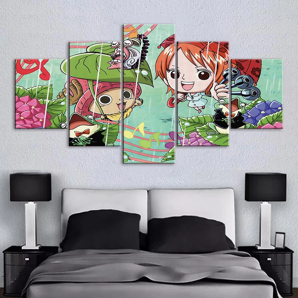 

5 Panel Anime Canvas Painting HD Prints Modular Poster Home Decoration Modern Living Room Pictures Wall Art Bedroom Framework