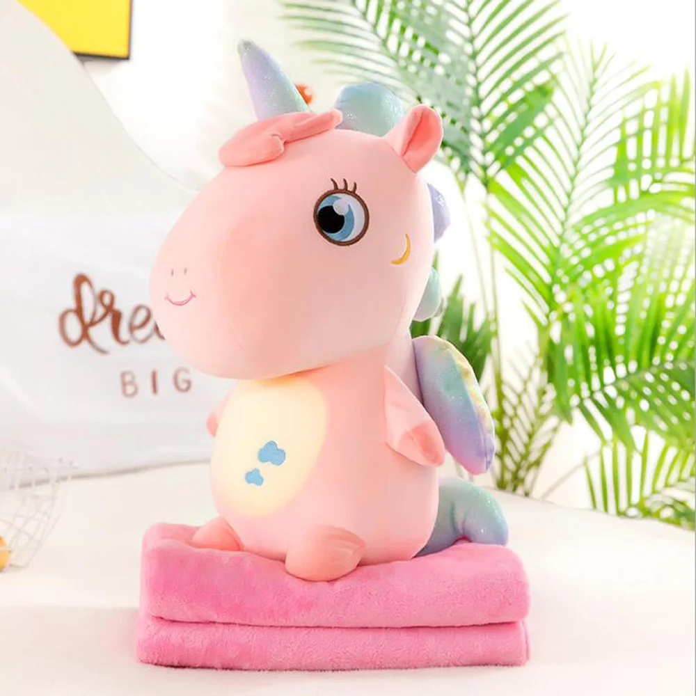 

Unicorn Air Conditioner Velvet Blanket Pillow Plush Stuffed Toy For Girl Birthday Gift