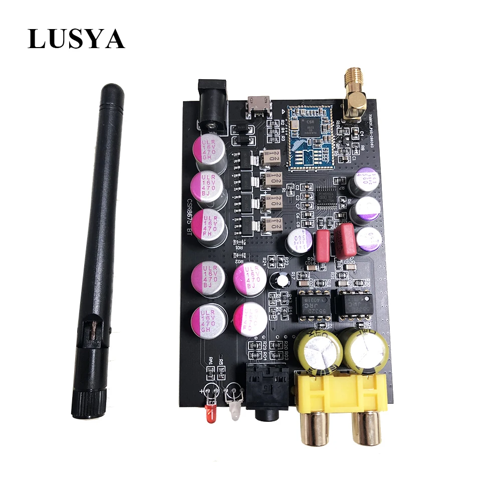 Lusya APTX HD беспроводной 5 0 Bluetooth приемник плата CSr8675 + PCM5102A I2S DAC декодер поддержка 24BIT