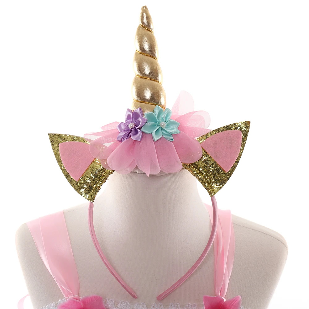 POSH DREAM Christmas Fluffy Girl Princess Unicorn Dress Gorgeous Backless Long Tail Wedding Kids Halloween Cosplay | Детская одежда и