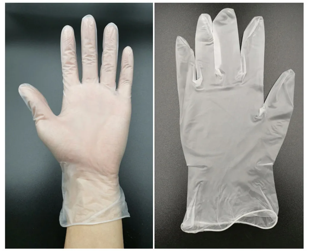 Одноразовые Резиновые синего цвета без пудры из прозрачного ПВХ перчатки 100