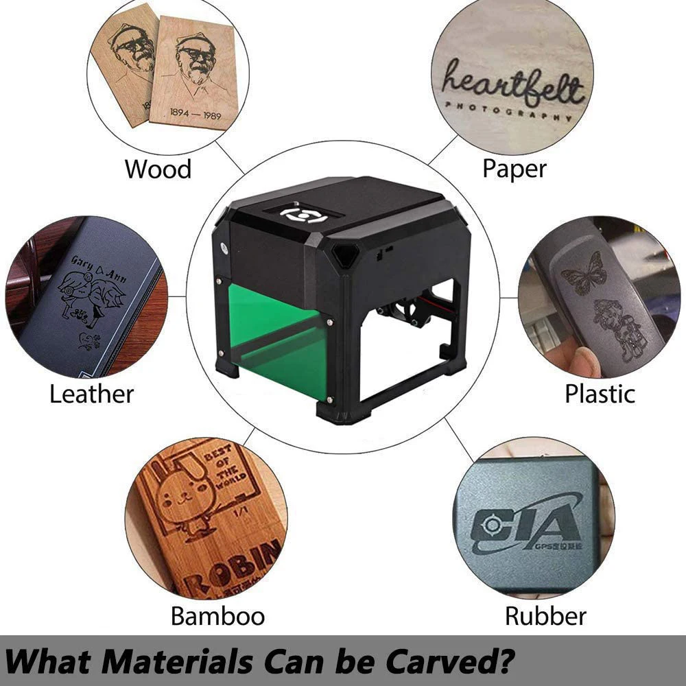 3000mw laser engraving machine mini desktop printer working area 80mmx80mm33 in for diy logo cnc engraver marking wood router free global shipping