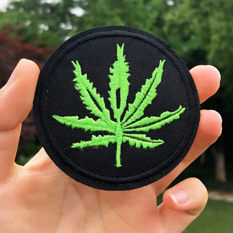 Модные патчи с листьями искусственная вышивка термоклейкие Дешевые для одежды