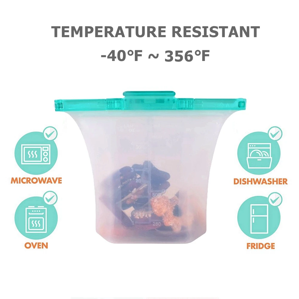 Новейшая многоразовая силиконовая сумка для хранения еды герметичные стоячие
