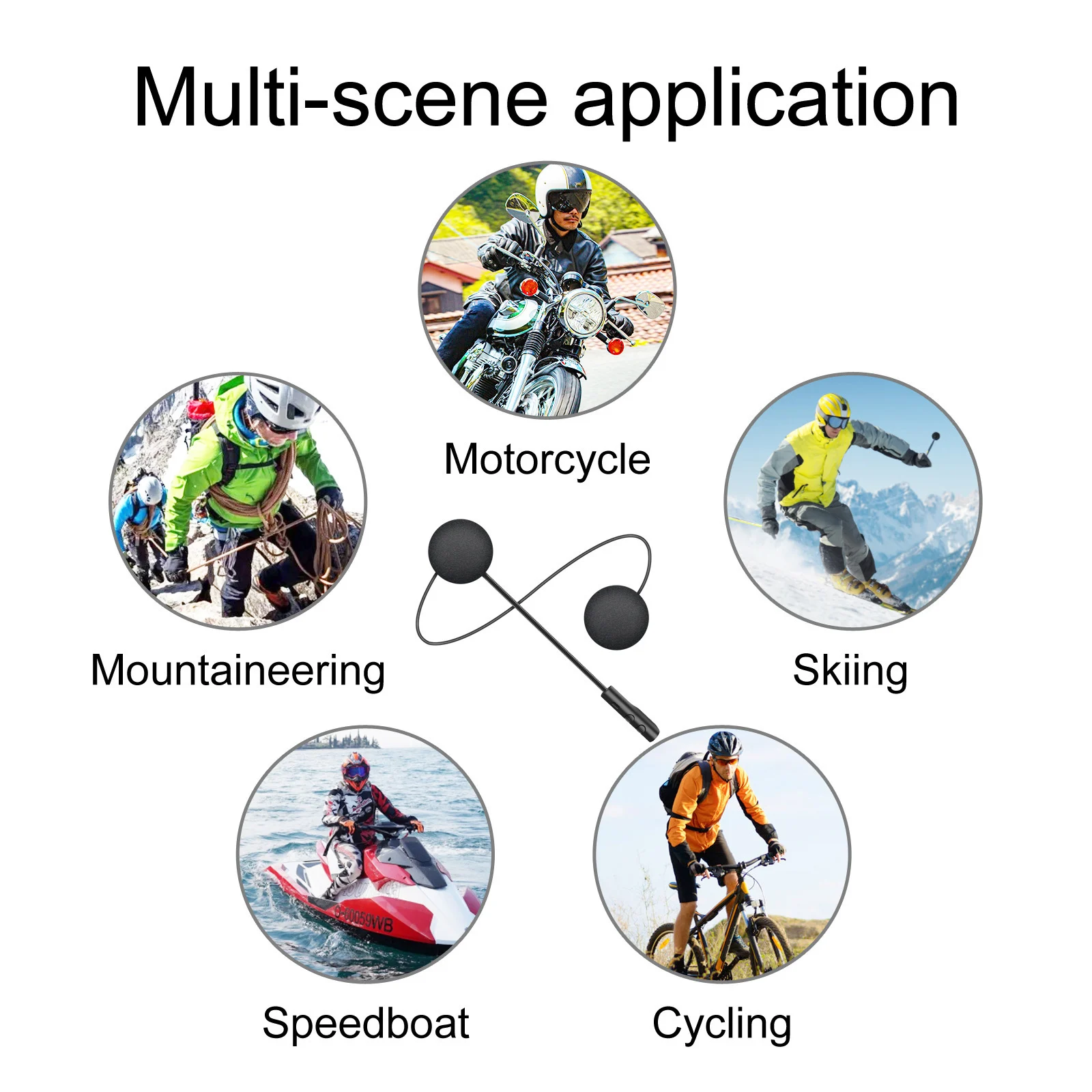 T4 Motorcycle Helmet Earphone Bluetooth-compatible 5.0 Wireless Headset Motorbike Stereo Headsets Equipment | Электроника